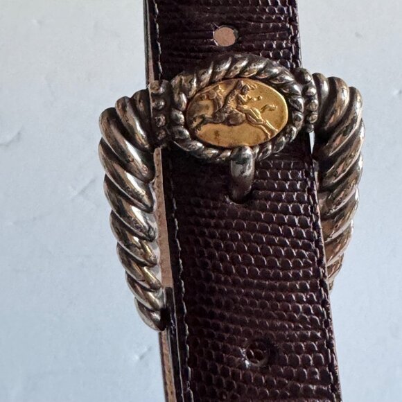 Brighton Brown Leather Belt Museum Collection M 37809 Sphinx Pegasus Vintage 90s - Picture 8 of 16